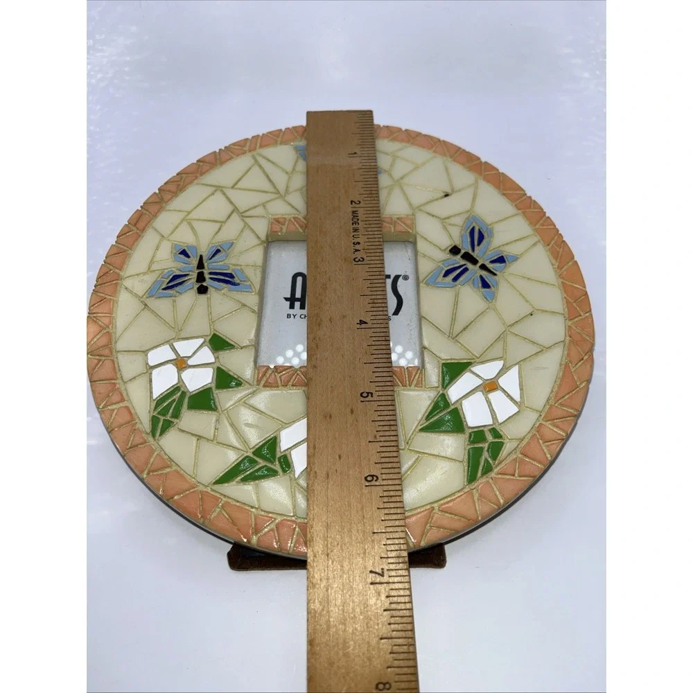 Vintage‎ Mosaic Butterfly Daisy Photo Picture Frame